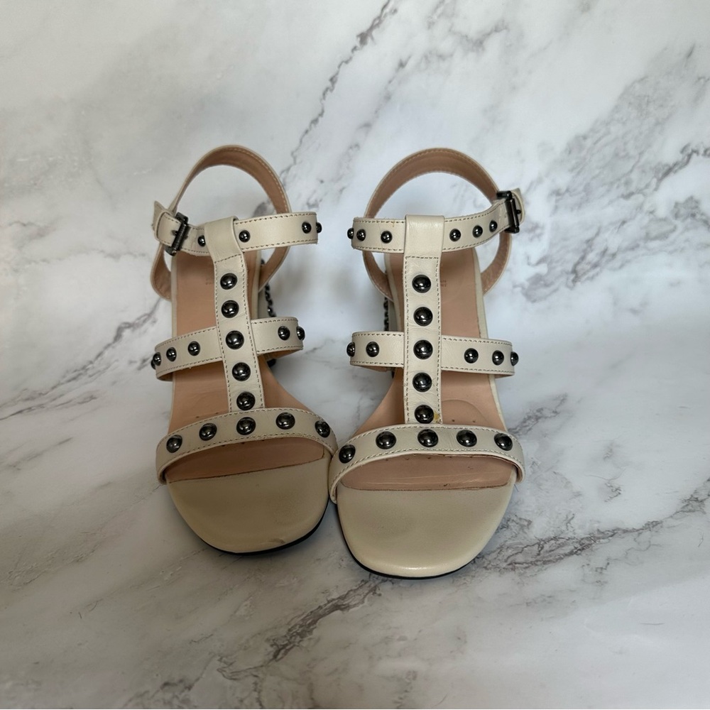 Geox Seyla Studded Leather Heeled Sandals